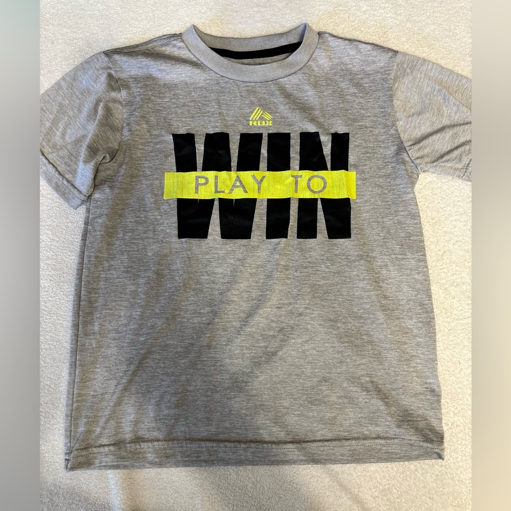 RBX Gray Kids Tee with Black and Yellow Design